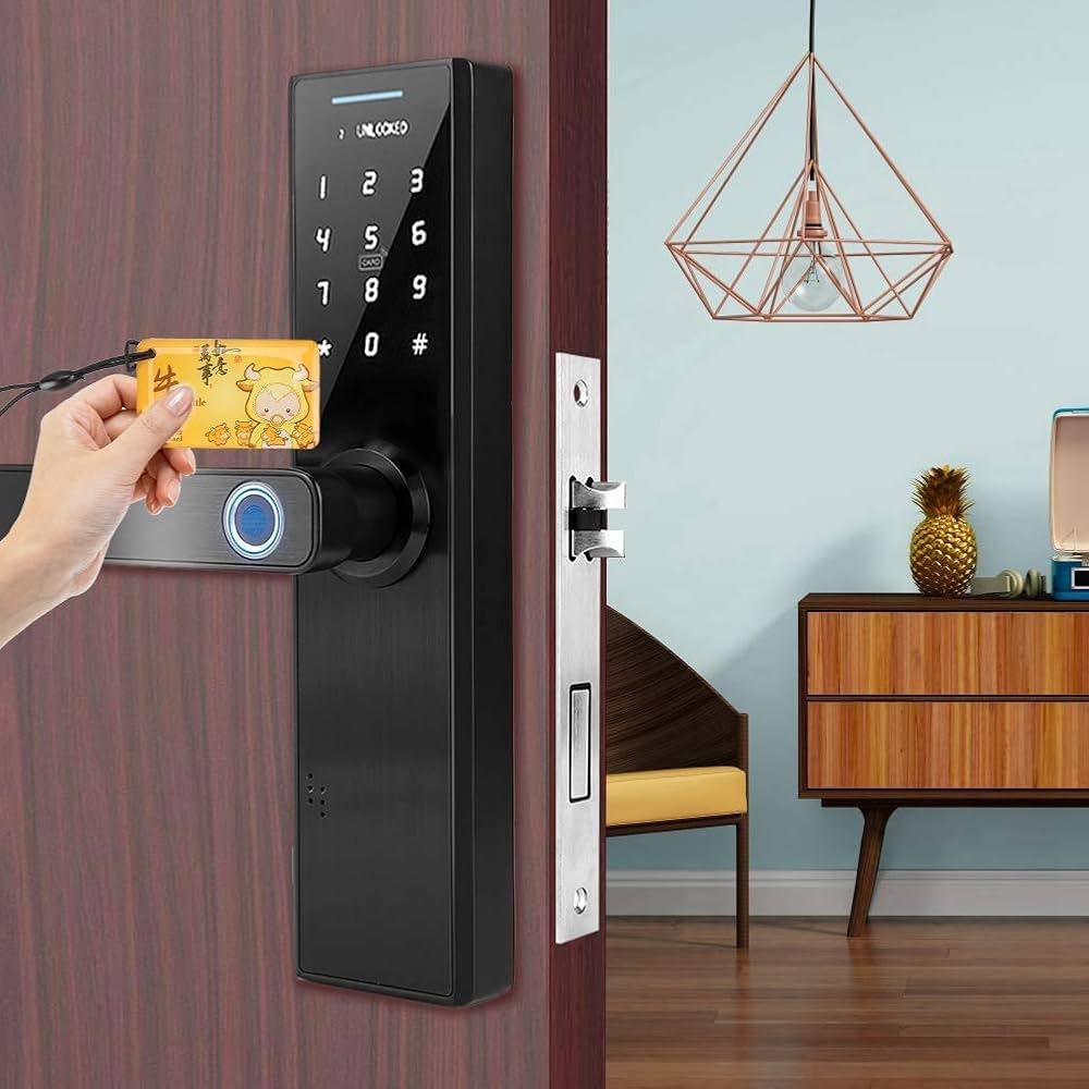 Amazon.co.jp: 電子キー ドア, ハンドルレバー錠 スマート指紋